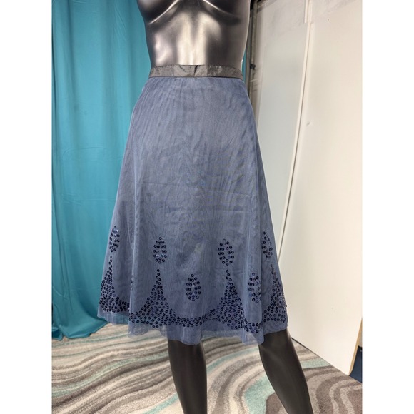Old Navy Blue Sequin Mesh Skirt Size 1 Low Waist Party Dance Special Occasion - Picture 1 of 9